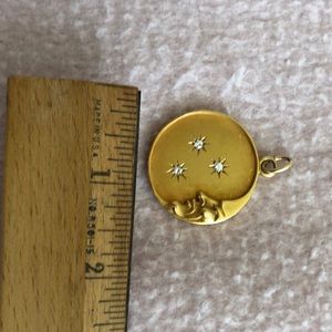 Unique man in the moon pendant-three diamonds-